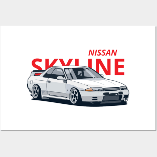 nissan skyline r32 Posters and Art